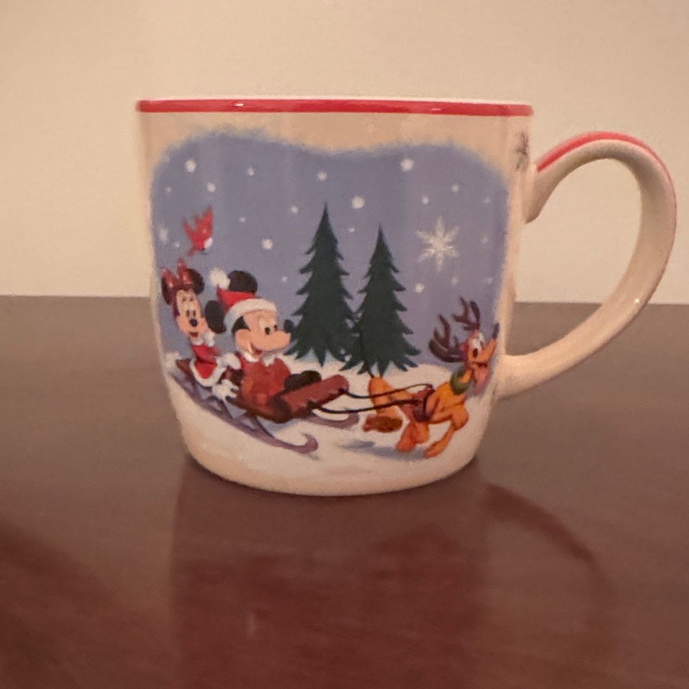 Disney Holiday Mug with Red Handle